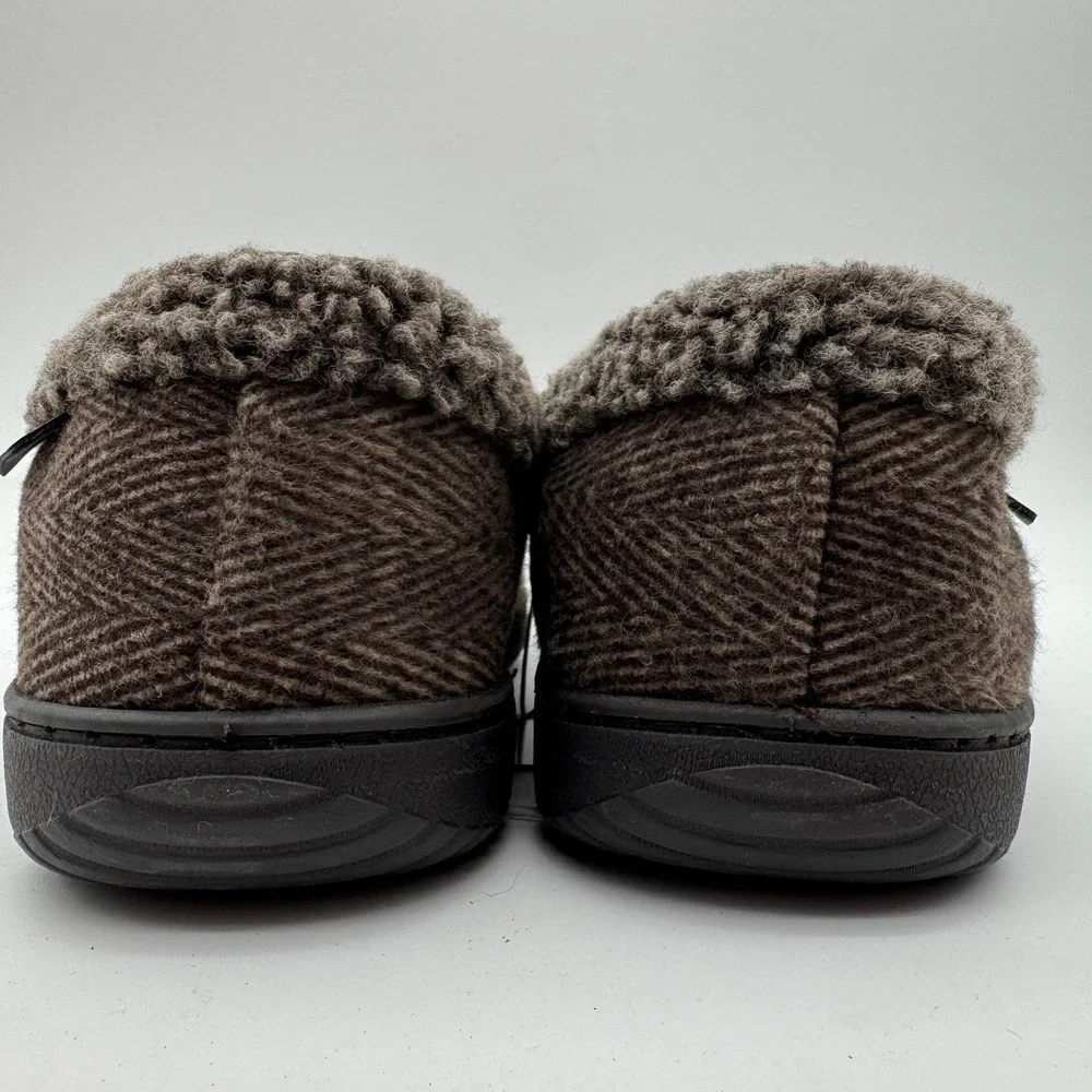 Dearfoams Men's Medium‎ 9-10 Brown Memory Foam Slipper Loafers NIB